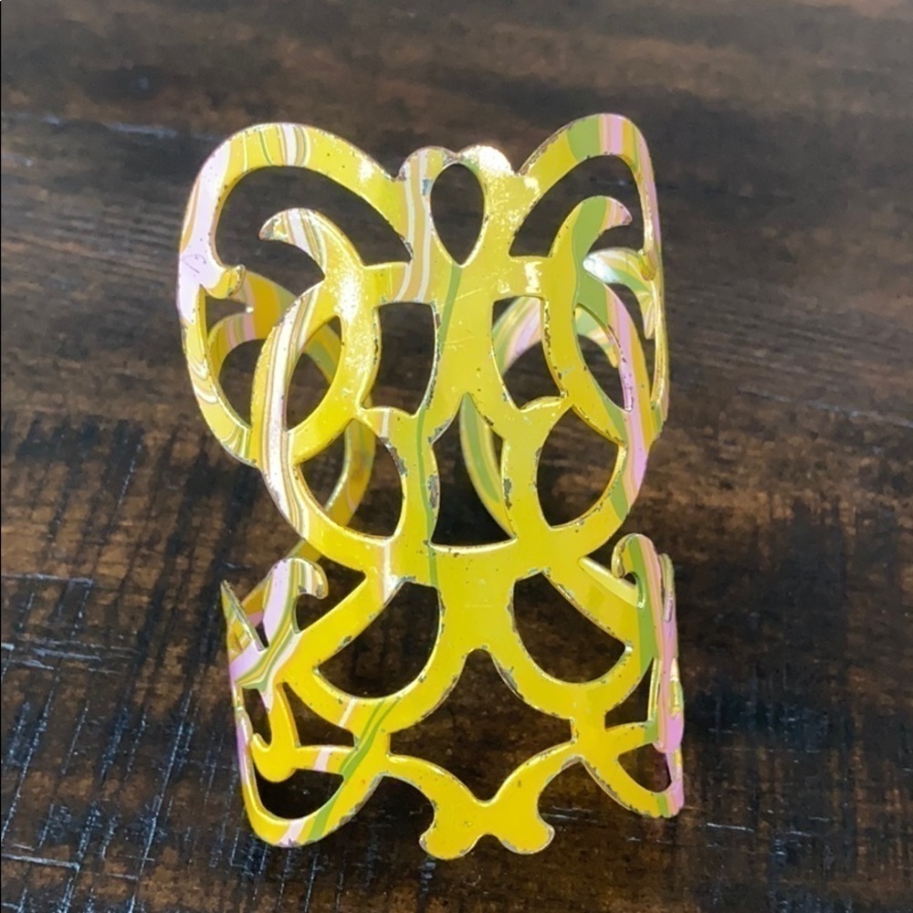 𝅺YELLOW & Pink Cuff Bracelet